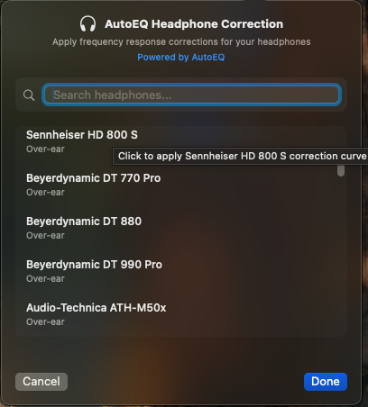 SoundMax AutoEQ headphone correction